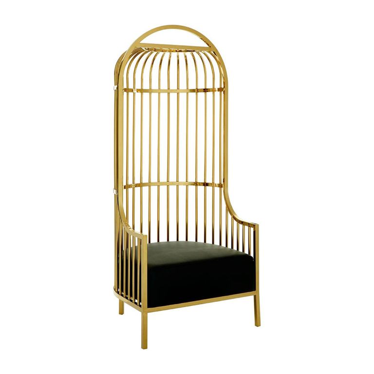 Eliza Chair - Gold Metal Frame with Dome Cage
