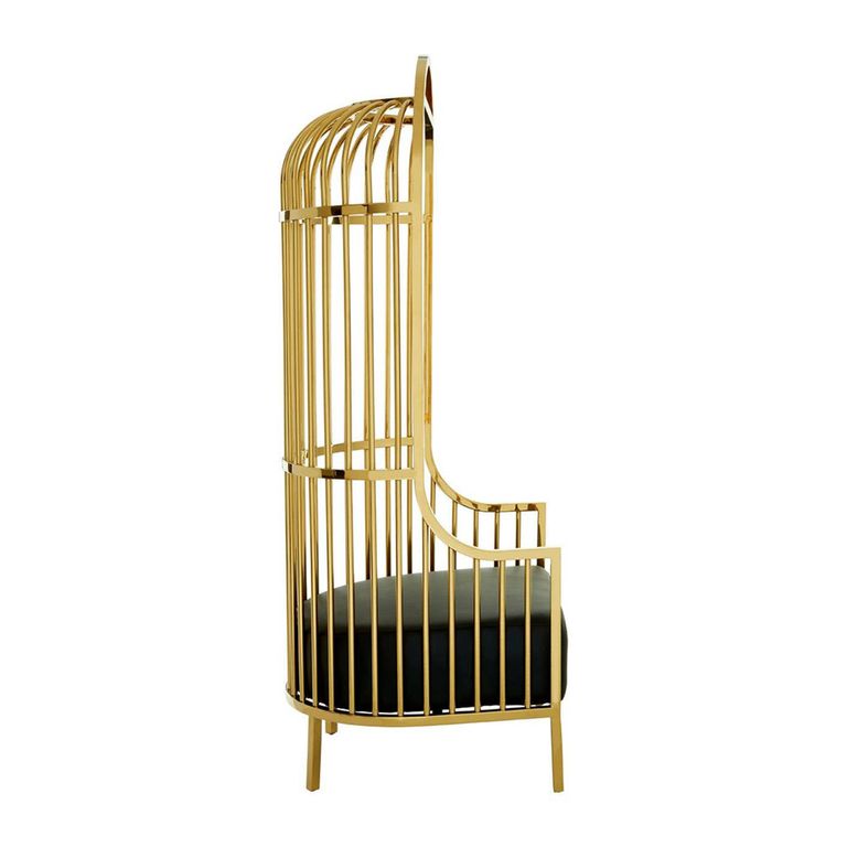 Eliza Chair - Gold Metal Frame with Dome Cage