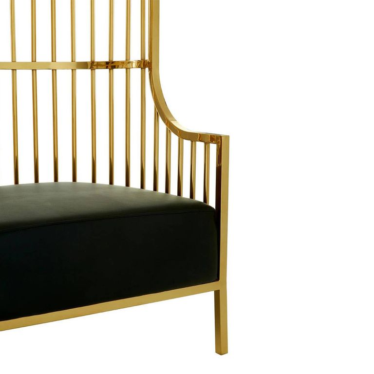 Eliza Chair - Gold Metal Frame with Dome Cage