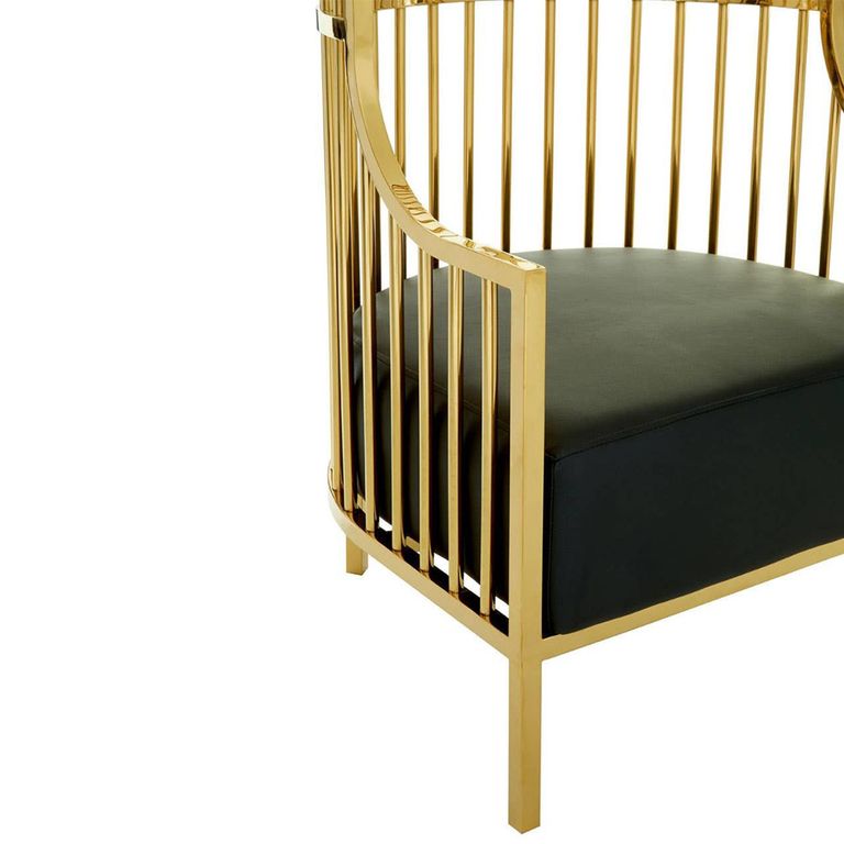 Eliza Chair - Gold Metal Frame with Dome Cage