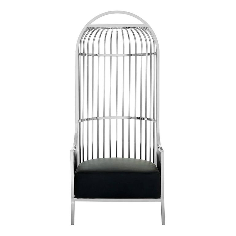 Eliza Chair - Silver Metal Frame with Dome Cage