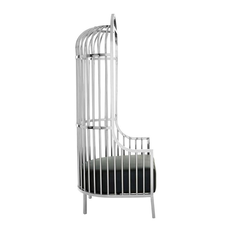 Eliza Chair - Silver Metal Frame with Dome Cage