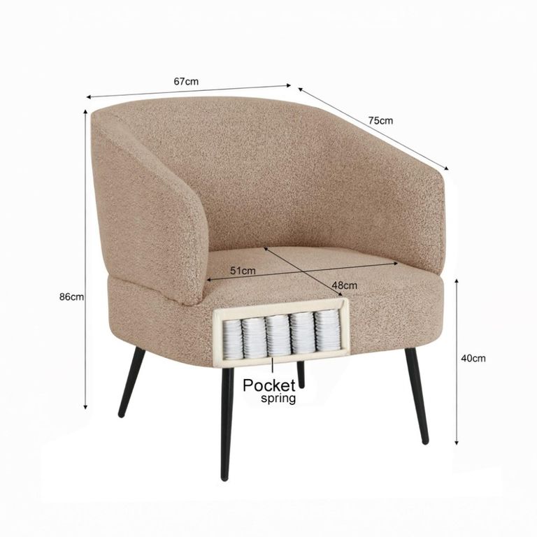 Coco Accent Chair - Curved Back - Blossom - Fabric