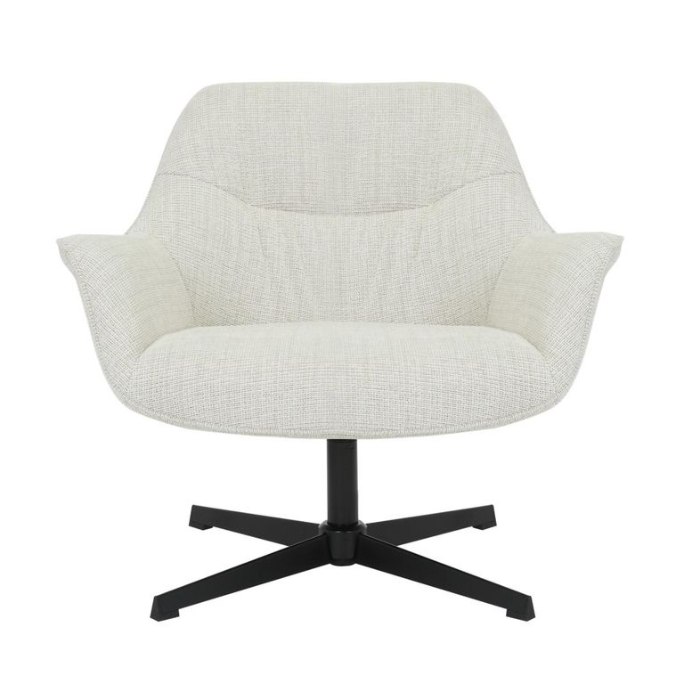 Daphne Swivel Armchair - Greige - Fabric and Metal