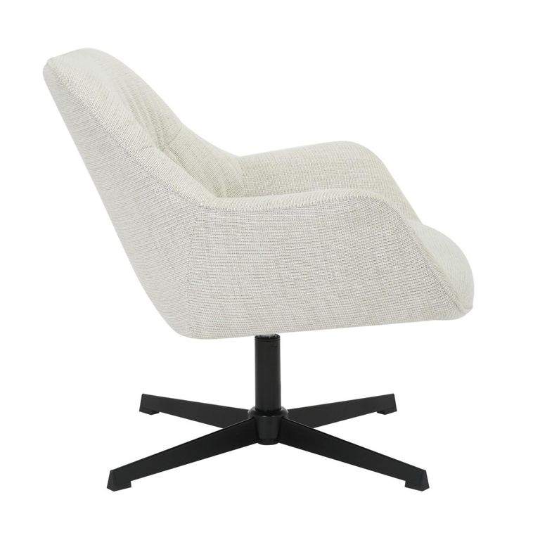 Daphne Swivel Armchair - Greige - Fabric and Metal