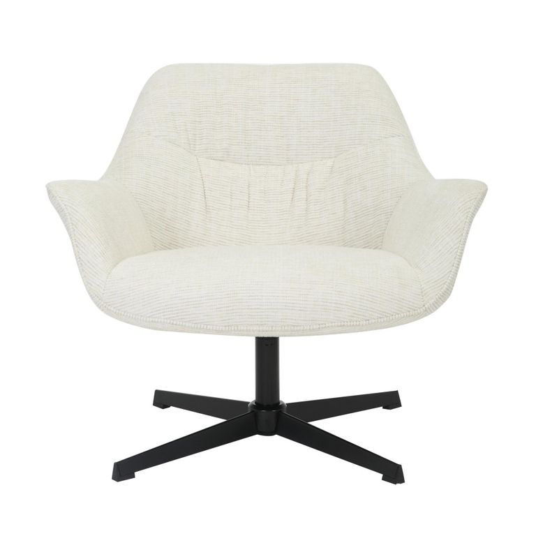 Daphne Swivel Armchair - Sand - Fabric and Metal
