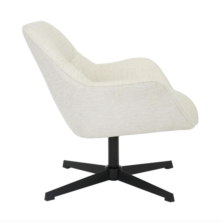 Daphne Swivel Armchair - Sand - Fabric and Metal