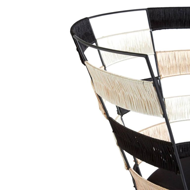 Fusion Accent Chair - Black and White Woven Bone Inlay
