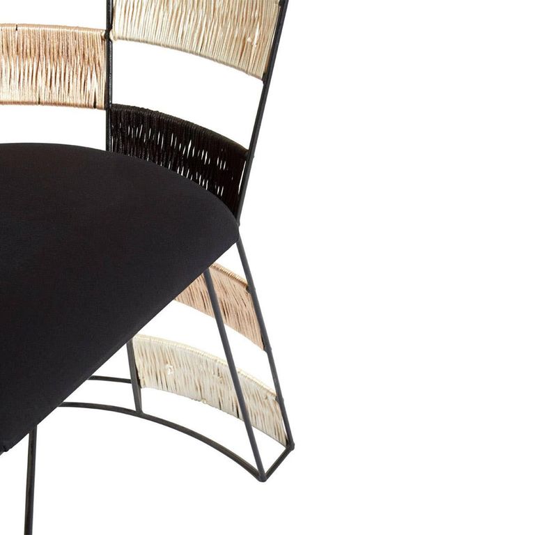 Fusion Accent Chair - Black and White Woven Bone Inlay