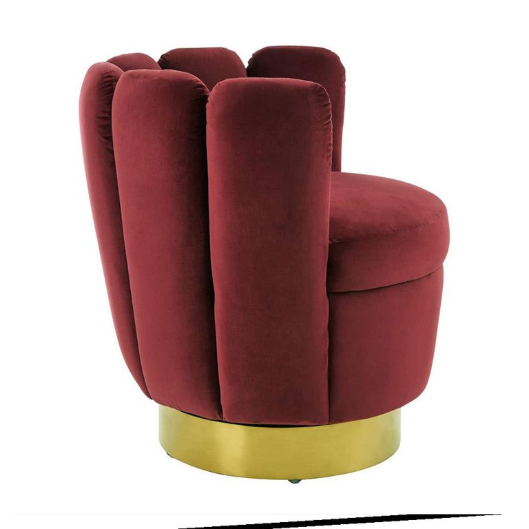 Beauly Accent Chair - Wine Velvet Fabric