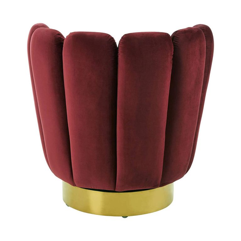 Beauly Accent Chair - Wine Velvet Fabric