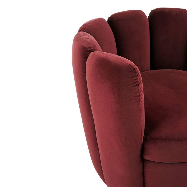 Beauly Accent Chair - Wine Velvet Fabric