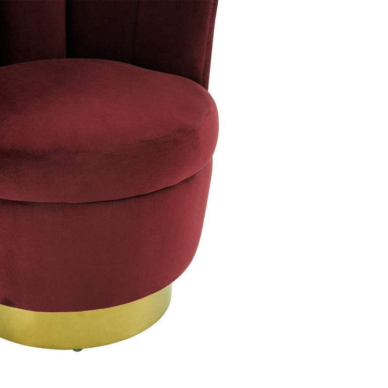 Beauly Accent Chair - Wine Velvet Fabric