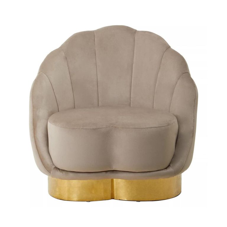 Biarritz Accent Chair - Mink Velvet Fabric