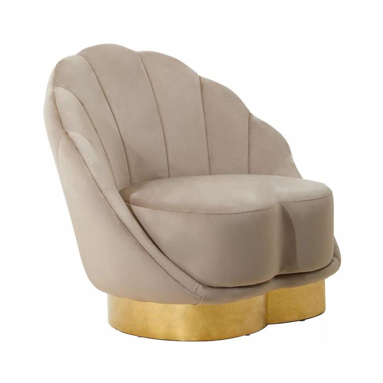 Biarritz Accent Chair - Mink Velvet Fabric