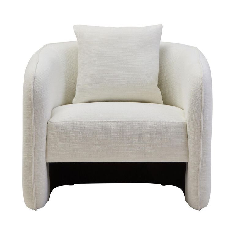Bilani Chair - Curved - Cream Linen Fabric