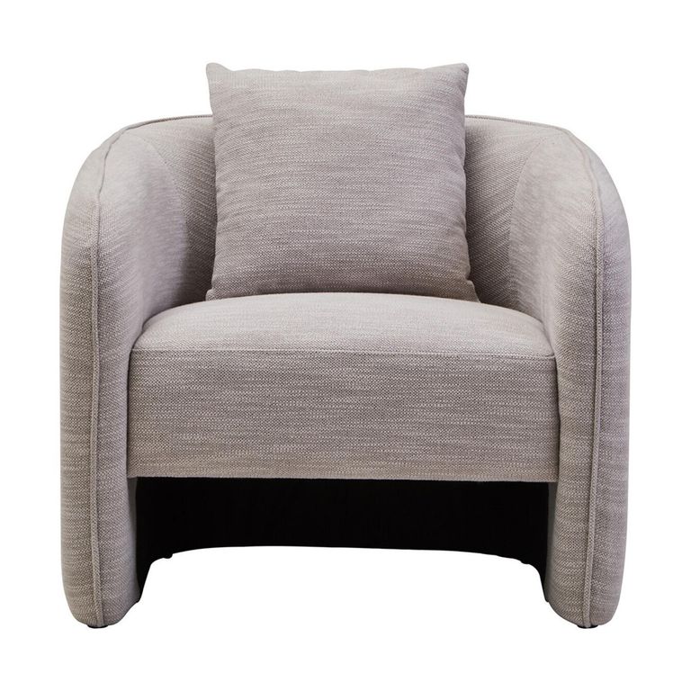 Bilani Chair - Curved - Grey Linen Fabric