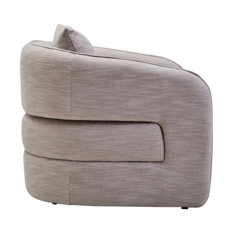 Bilani Chair - Curved - Grey Linen Fabric