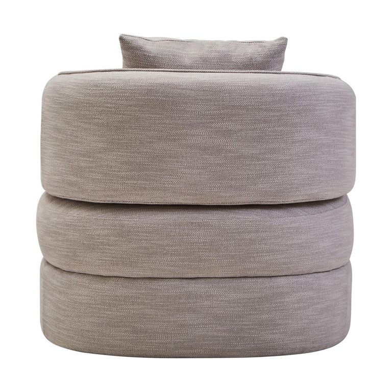 Bilani Chair - Curved - Grey Linen Fabric