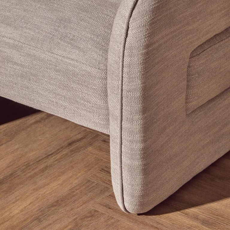 Bilani Chair - Curved - Grey Linen Fabric