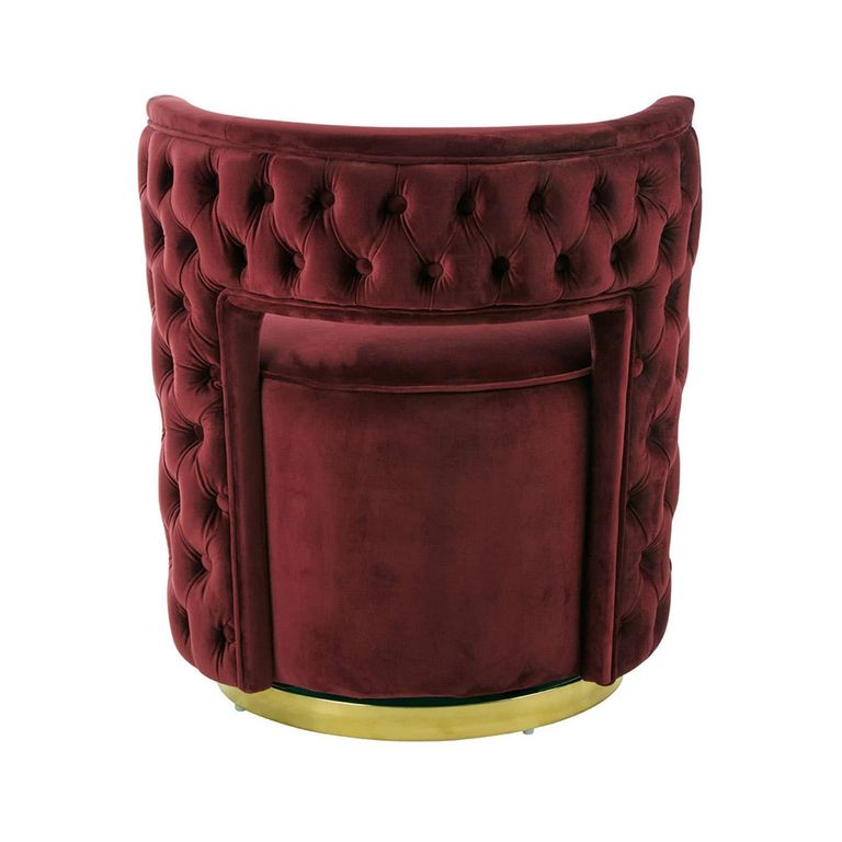Bola Accent Chair - Wine Velvet Fabric