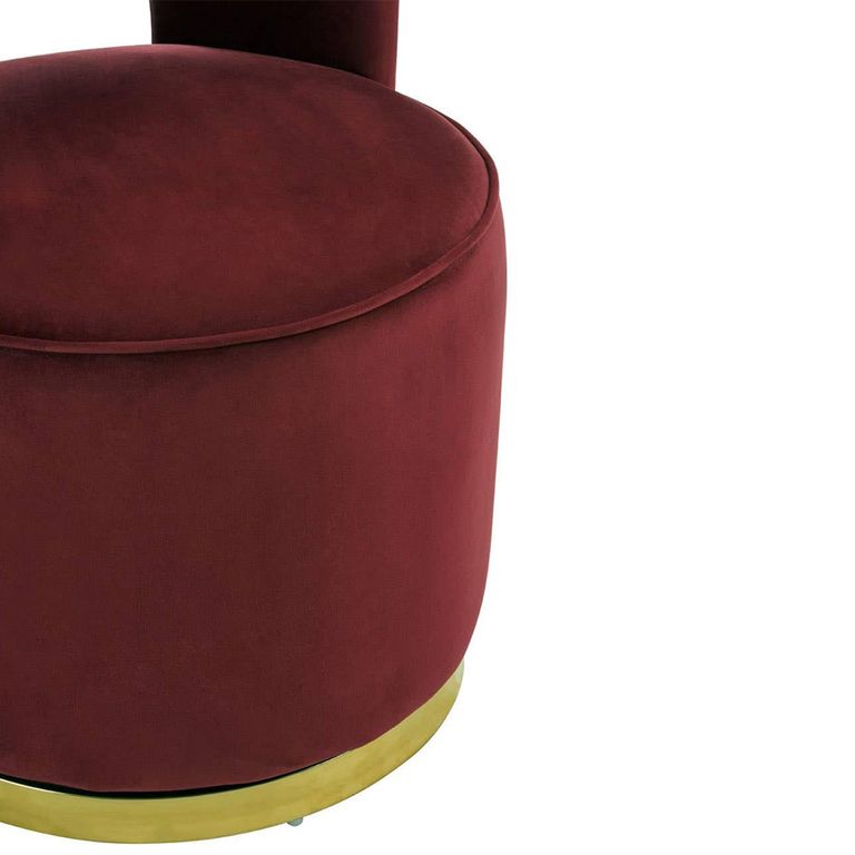 Bola Accent Chair - Wine Velvet Fabric