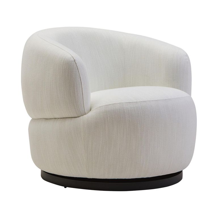 Bordo Swivel Chair - Curved - Cream Fabric
