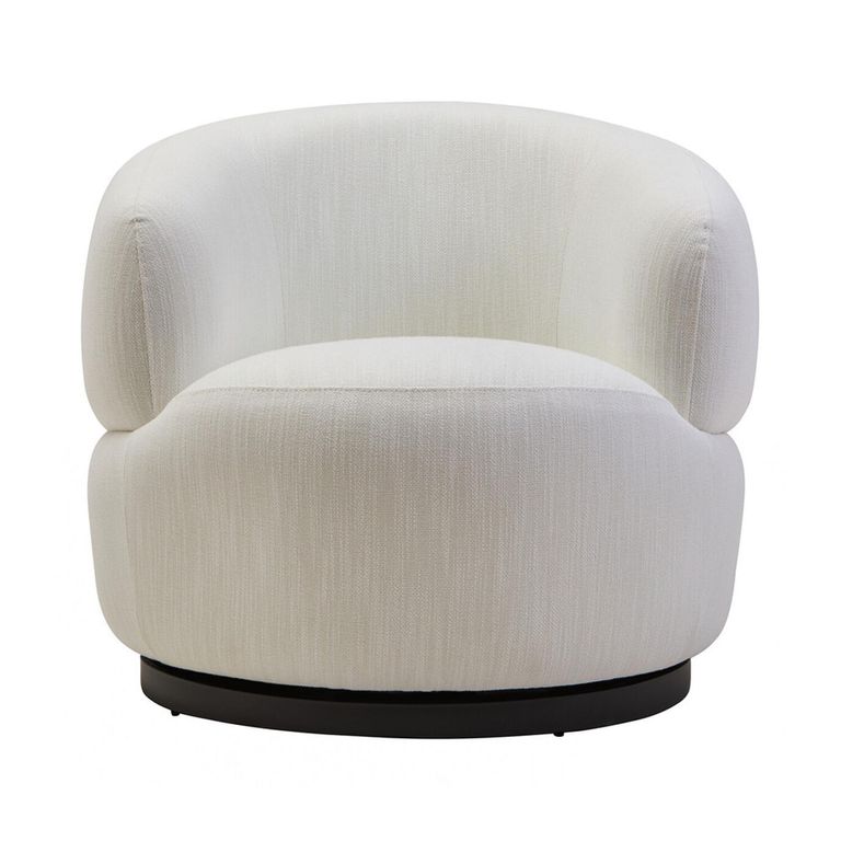Bordo Swivel Chair - Curved - Cream Fabric