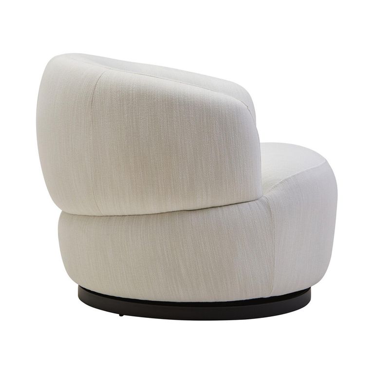Bordo Swivel Chair - Curved - Cream Fabric