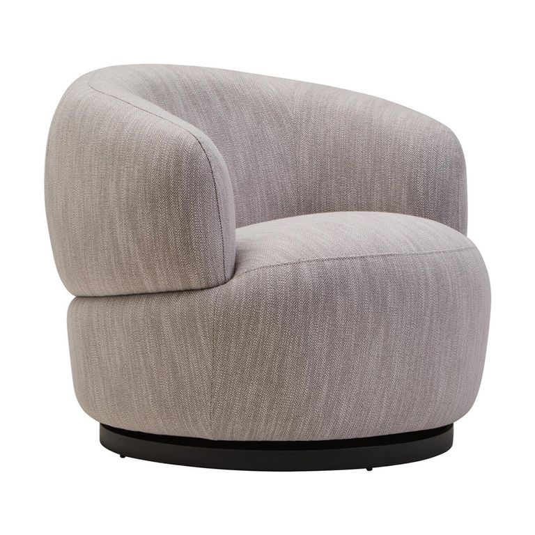 Bordo Swivel Chair - Curved - Grey Fabric