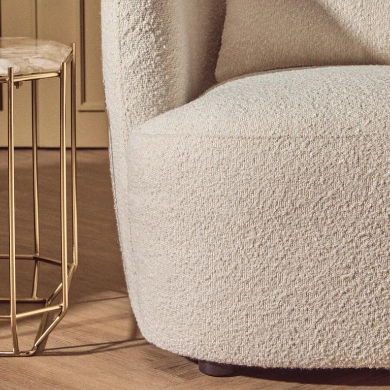 Bruge Chair - Curved - Cream Fabric