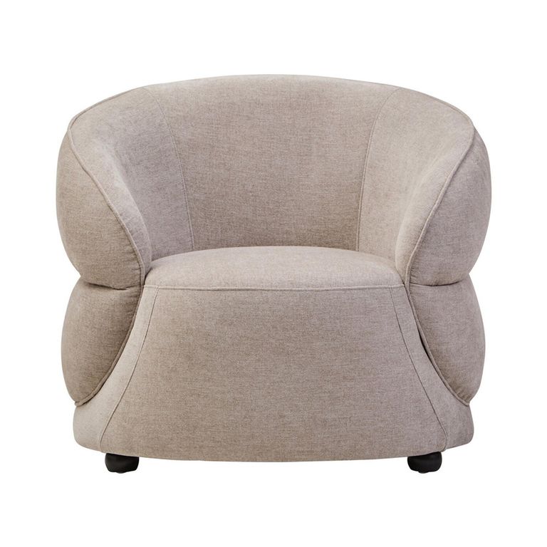Daphne Chair - Curved - Taupe Chenille Fabric