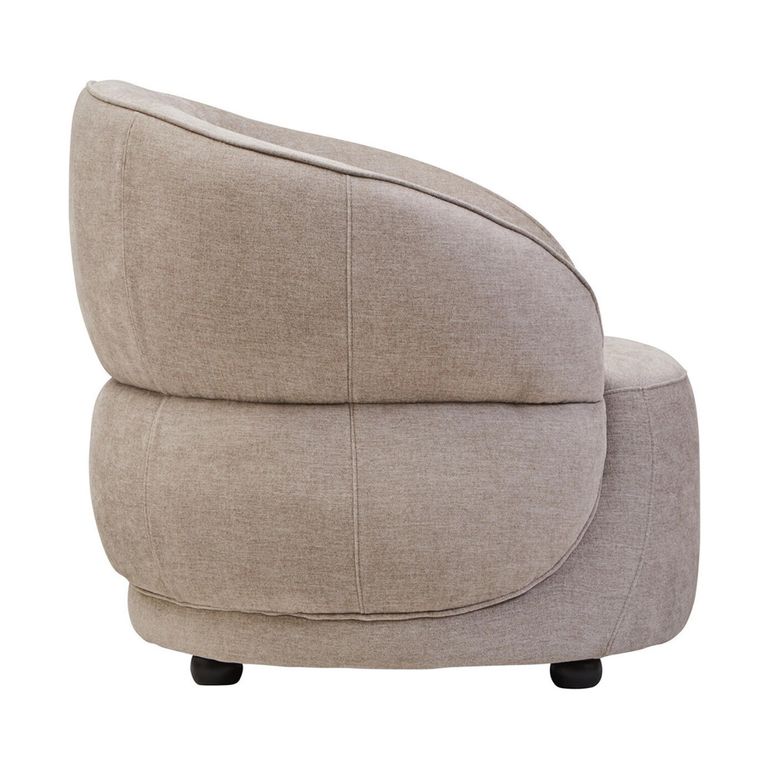 Daphne Chair - Curved - Taupe Chenille Fabric