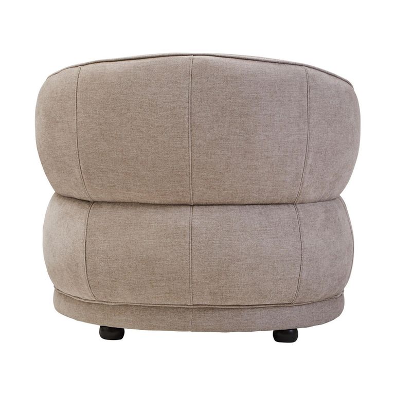 Daphne Chair - Curved - Taupe Chenille Fabric