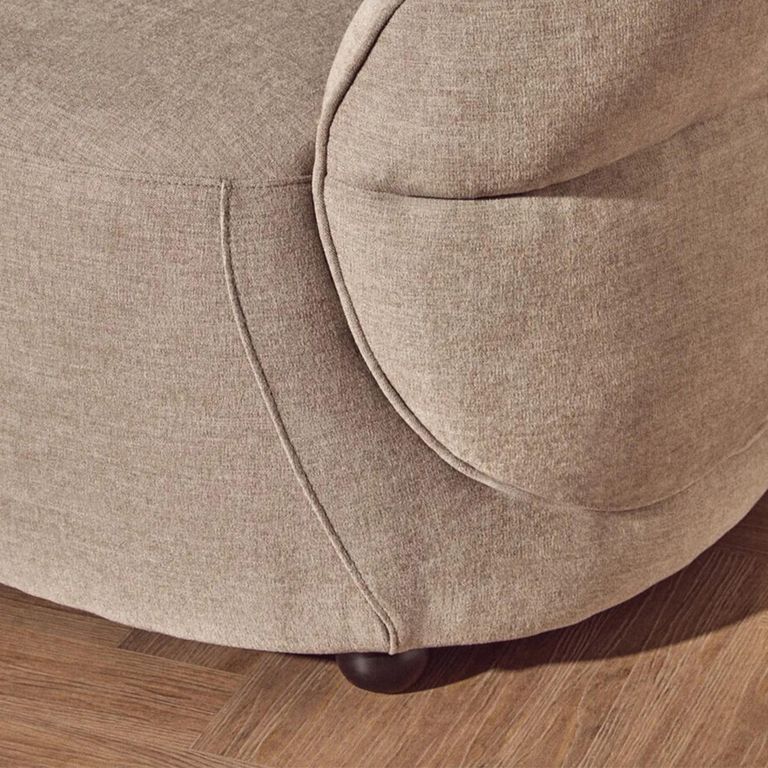 Daphne Chair - Curved - Taupe Chenille Fabric
