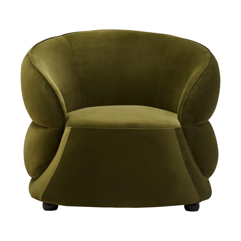 Darla Chair - Curved - Forest Green Velvet Fabric