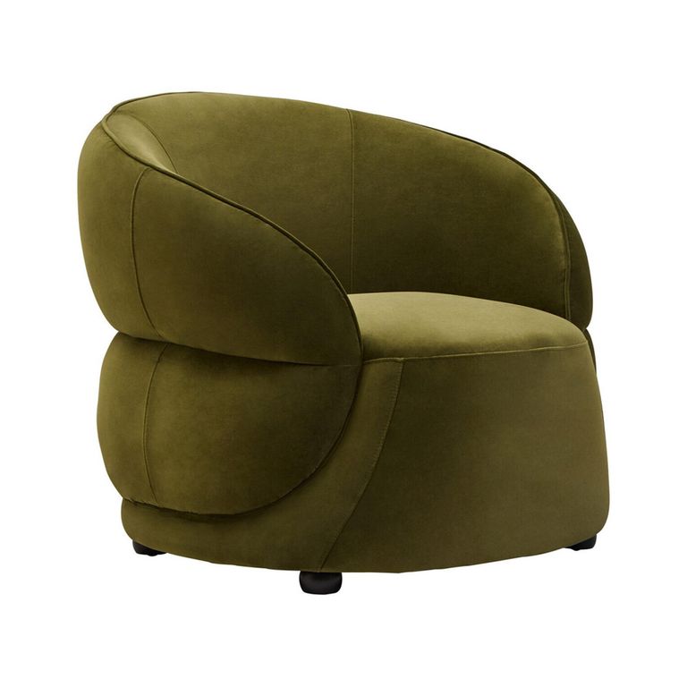 Darla Chair - Curved - Forest Green Velvet Fabric
