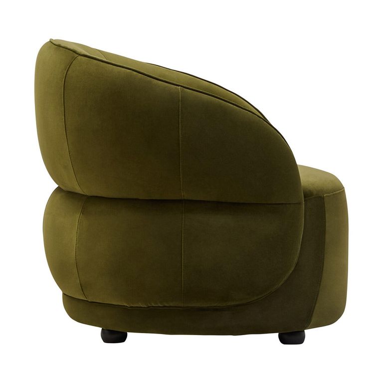 Darla Chair - Curved - Forest Green Velvet Fabric