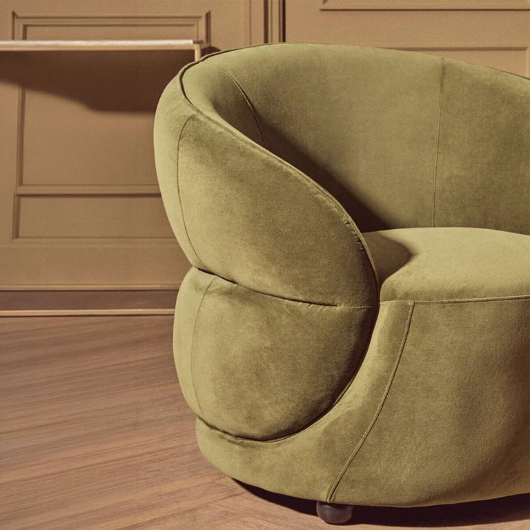 Darla Chair - Curved - Forest Green Velvet Fabric
