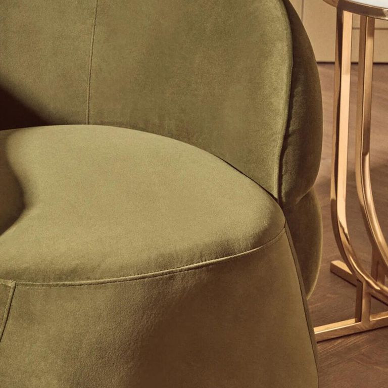 Darla Chair - Curved - Forest Green Velvet Fabric