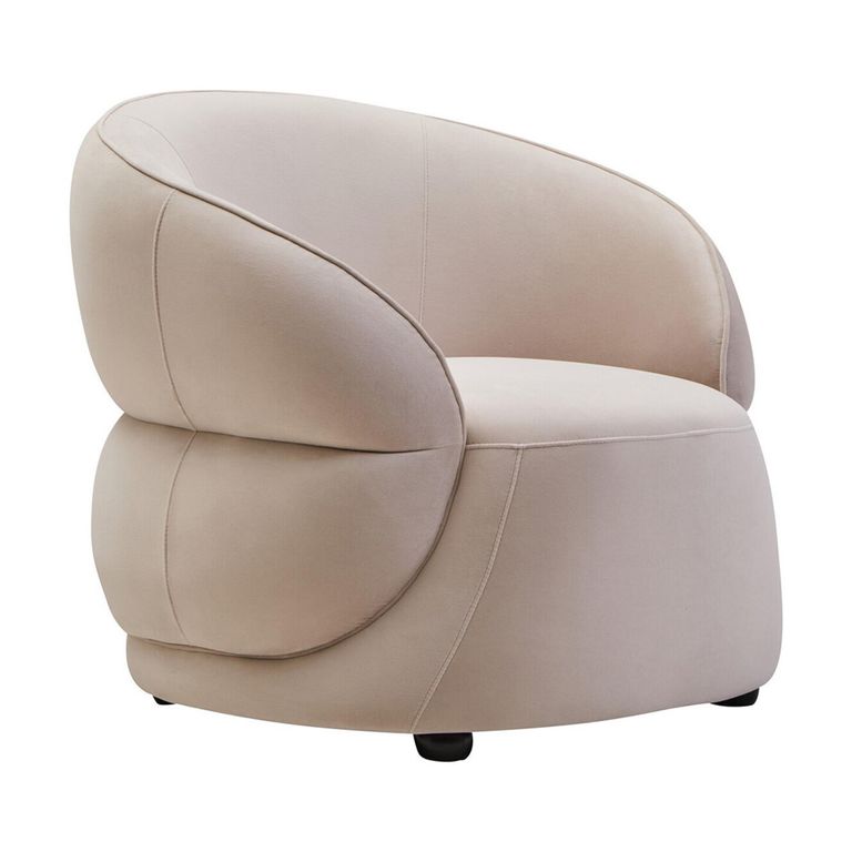 Darla Chair - Curved - Stone Velvet Fabric