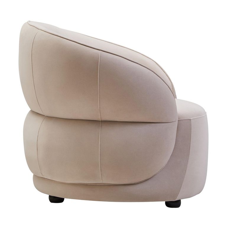 Darla Chair - Curved - Stone Velvet Fabric