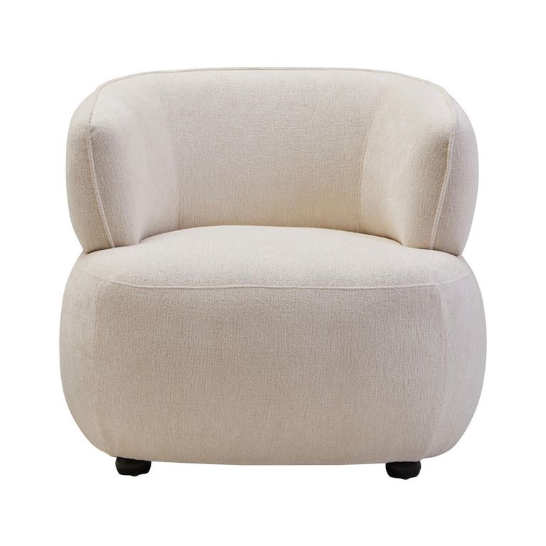 Dasha Chair - Curved - Ivory Chenille Fabric