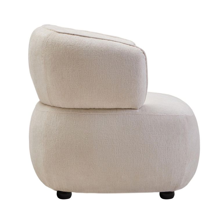 Dasha Chair - Curved - Ivory Chenille Fabric