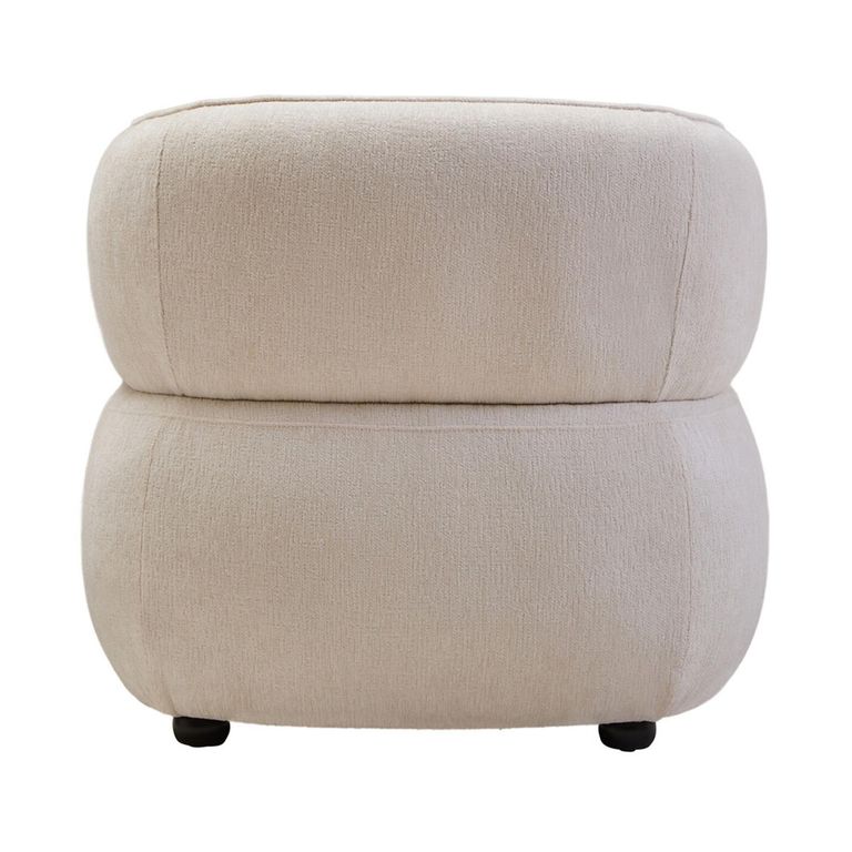 Dasha Chair - Curved - Ivory Chenille Fabric
