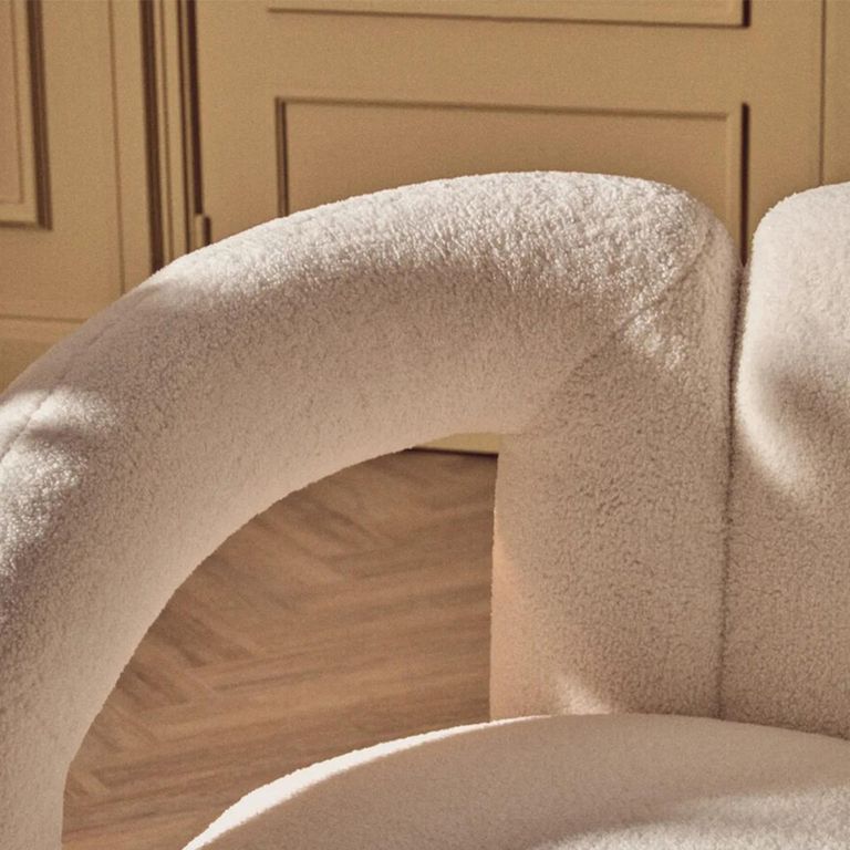 Davina Chair - Ivory Boucle Fabric - Statement