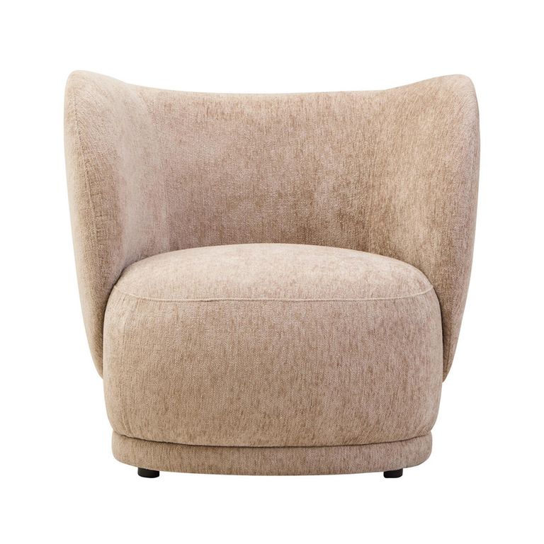 Delray Chair - Curved - Deep Stone Chenille Fabric