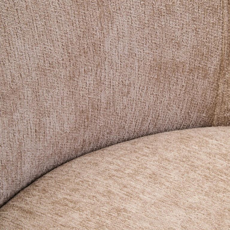 Delray Chair - Curved - Deep Stone Chenille Fabric