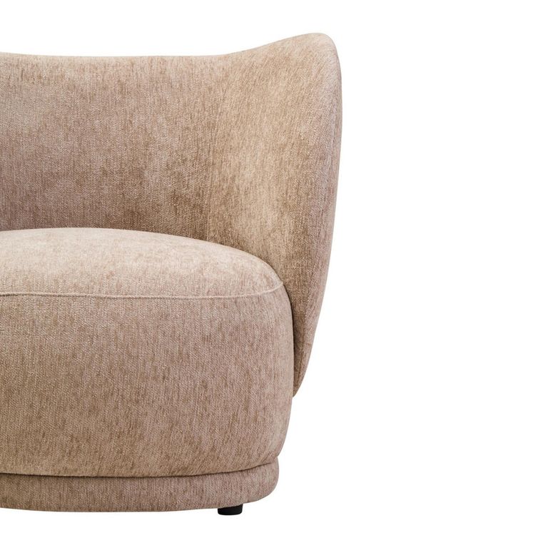 Delray Chair - Curved - Deep Stone Chenille Fabric