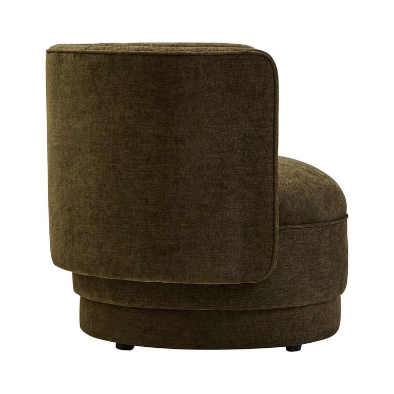 Drake Accent Chair - Curved - Forest Green Chenille Fabric